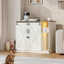 Très grand bac à litière pour chat, meuble de litière autonettoyant caché avec support rotatif, armoire pour chat de ferme avec prise de courant et lumière, chatière, blanc rustique-959794458