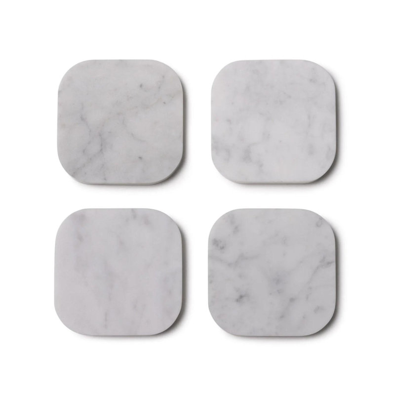 Marble Square 4 Piece Coaster Set