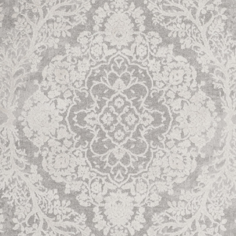 Calidia Power Loom Light Gray/Cream Rug, Rectangle 5'1" x 7'6"
