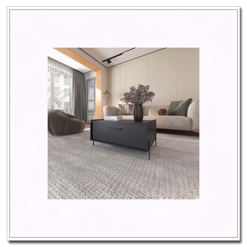 Table basse noire avec porte rabattable, Noir