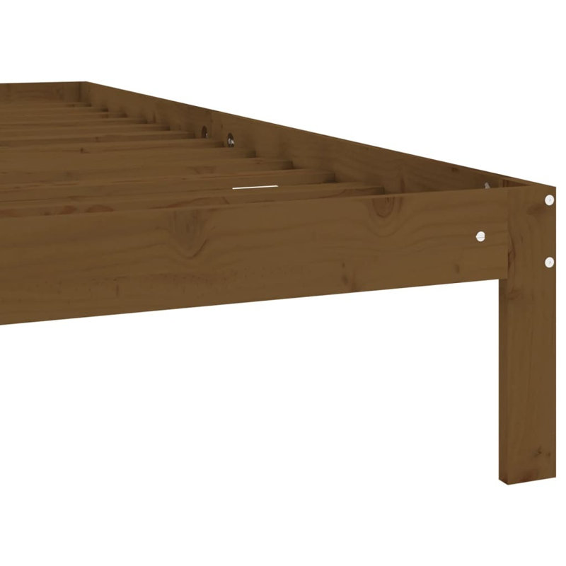 Bed Frame Solid Wood, White, European Single (90 x 200cm)