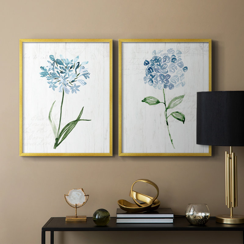 «Garden Botanical I-Premium», reproduction encadrée prête à accrocher - aucun clou requis - aucun clou requis, Doré