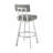 Verin 30" Swivel Bar Stool In Brushed Stainless Steel With Gray Faux Leather