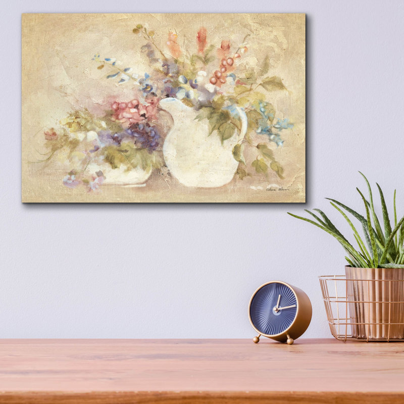 «Cascading Floral 2» par Cheri Blum, art mural en verre acrylique, H 12 po x l 16 po x P 0,13 po