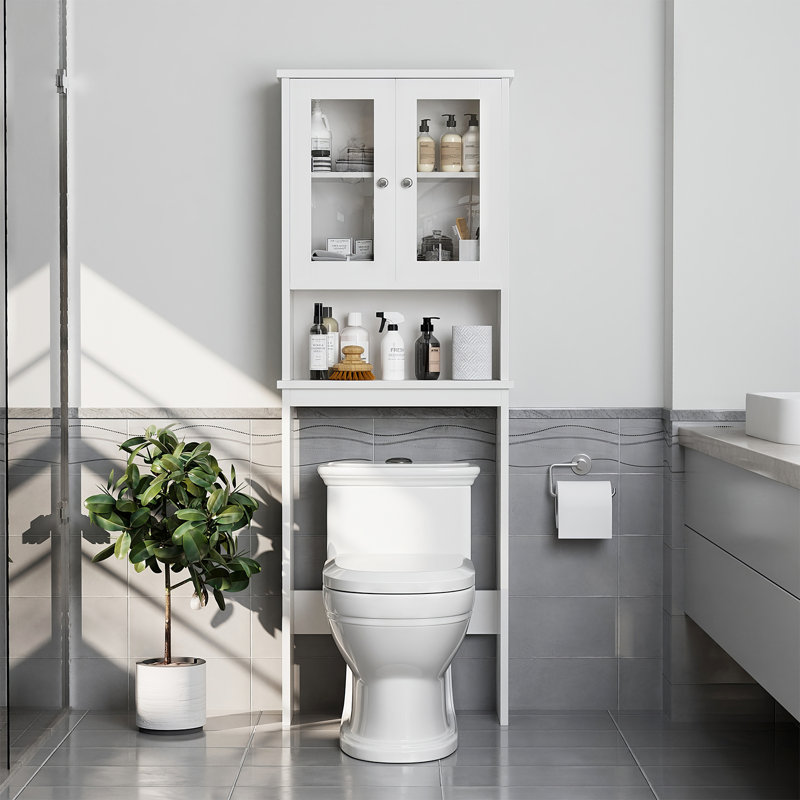  Armoire de salle de bain au-dessus de la toilette Bellavance 65,4 "H, Blanc