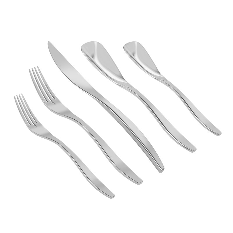 David Shaw Silverware Isla Stainless Steel Flatware Set - Service for 4, Matte