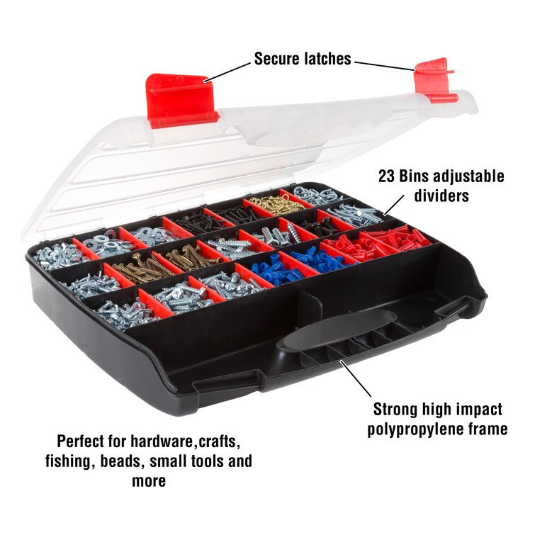 Stalwart Portable Storage Case- 23 Compartments - Removable Dividers for  Hardware, Screws, Bolts by Stalwart & Reviews - Wayfair Canada