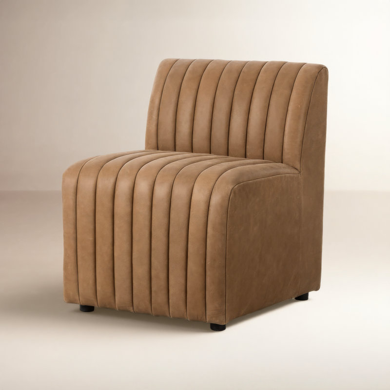 Grayson Upholstered Dining Chair, Palermo Drift Genuine Leather