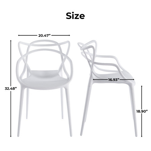 Chaises de salle à manger modernes en plastique transparent avec pieds en métal
