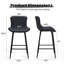 Ensemble de 2 tabourets de bar, capacité de poids: 300 lb, revêtement en similicuir avec structure en métal, tabourets de bar modernes sans accoudoirs, convenant aux îlots de cuisine et aux bars - noir