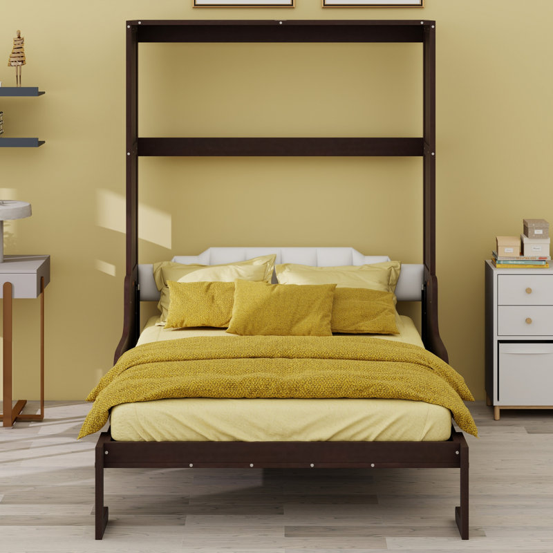 Lit escamotable mural Murphy avec coussin pour plus de confort, Espresso