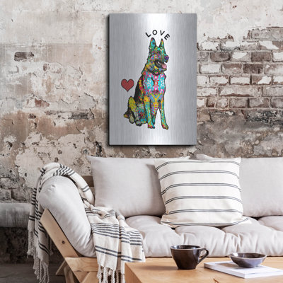 Art mural en métal «Love Shepherd» par Dean Russo, Red Barrel Studio®
