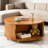 31.5'' Wooden Coffee Table, Round Coffee Table With Ample Storage For Living Room(Yellow Walnut)-588559370