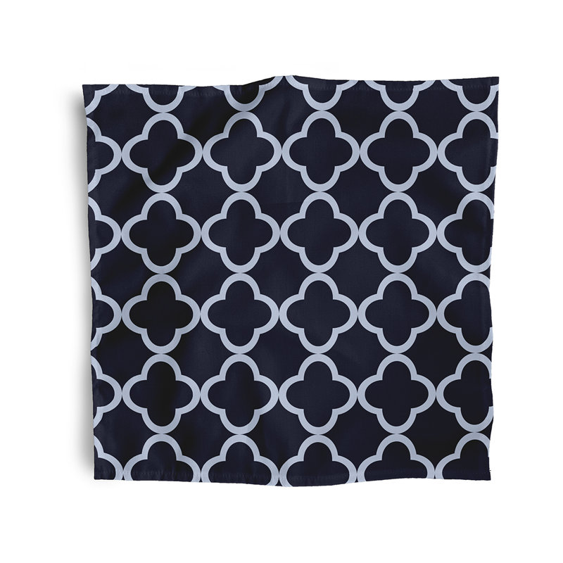 Charlicia Polyester Geometric Square Napkin, Navy