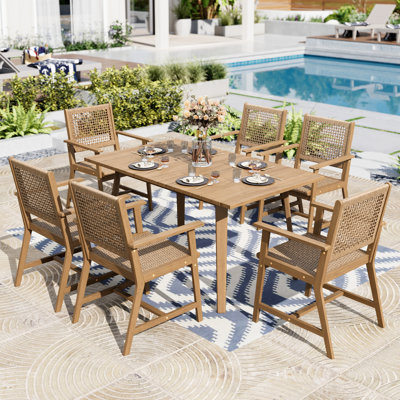 Rectangular 59.1" Long Acacia Dining Set
