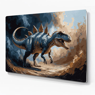 Dinosaure Euoplocephalus, art mural en métal gris