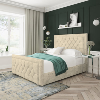 Maple Marble Upholstered Ottoman Bed Frame