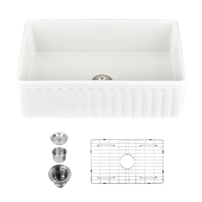 33'' L Single Bowl Fireclay Kitchen Sink