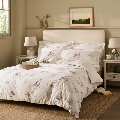 Vintage Rose Pink Natural 200 Thread Count Bedset