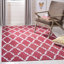 Tapis rouge / ivoire en laine / coton tissé à la main Stahl-272585652