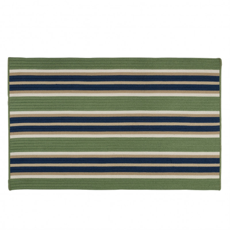 Tapis vert tressé à la main Madalynn Harbor, Rectangle 8 pi x 10 pi