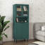 Armoire de rangement haute avec 2 portes vitrées et 2 portes, grande armoire de cuisine avec poignées dorées-739533615