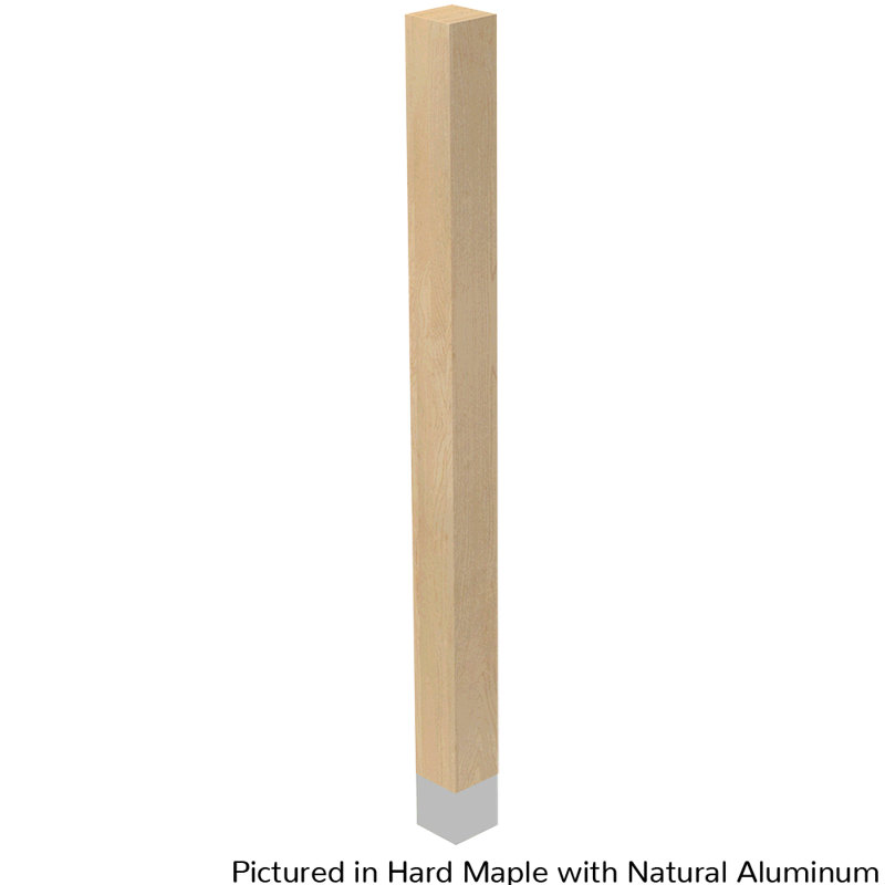Mercutio Table Leg, Natural Aluminum, 42.25" H x 3" W x 3" D