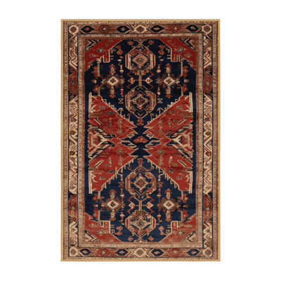 Machine Washable Art Deco Brown Area Rug
