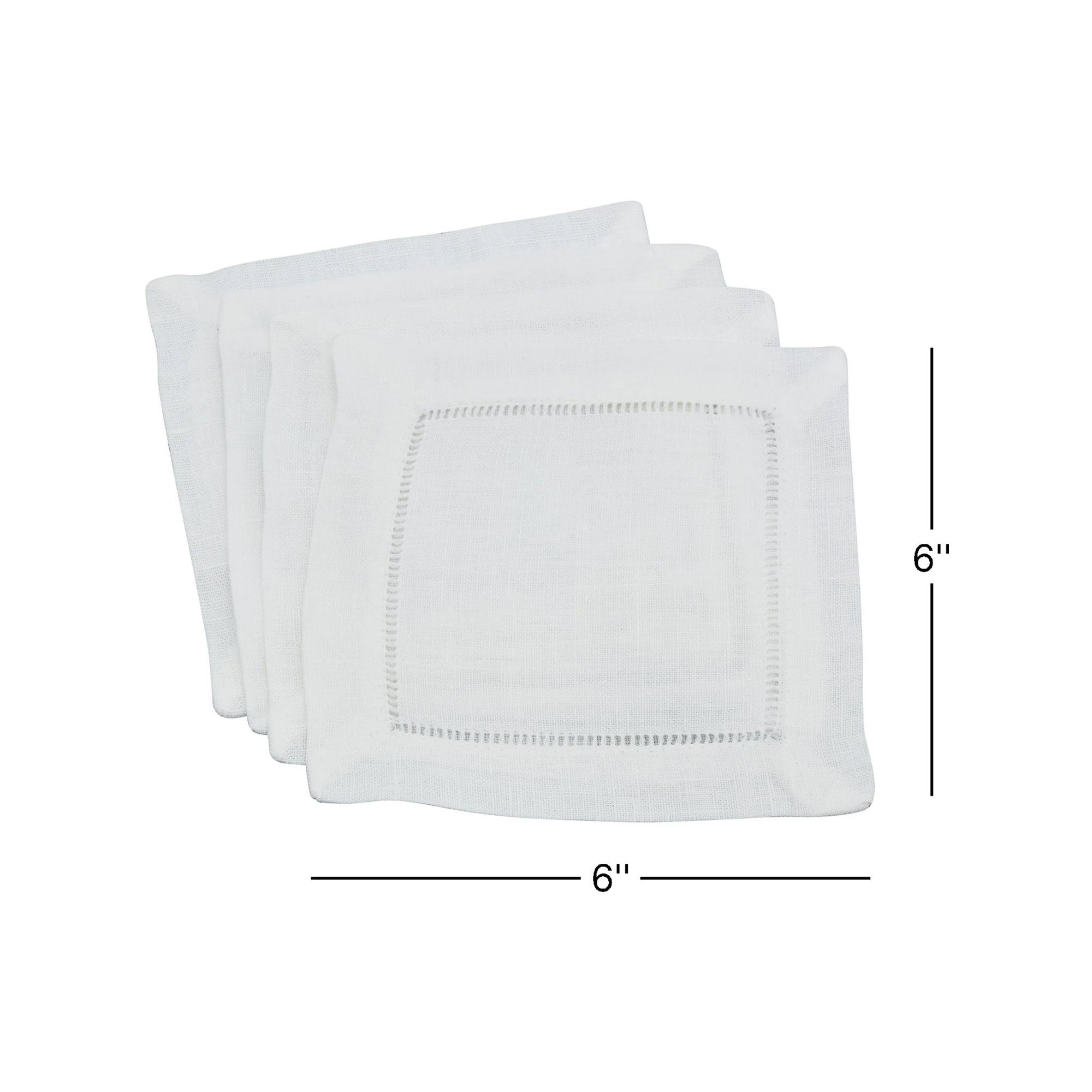 Galen Classic Hemstitched Border Linen Napkin, 6" X 6"