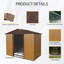 Remise de rangement extérieure en métal 8 pi x 4 pi avec porte coulissante et fondation pour cour arrière-123513288
