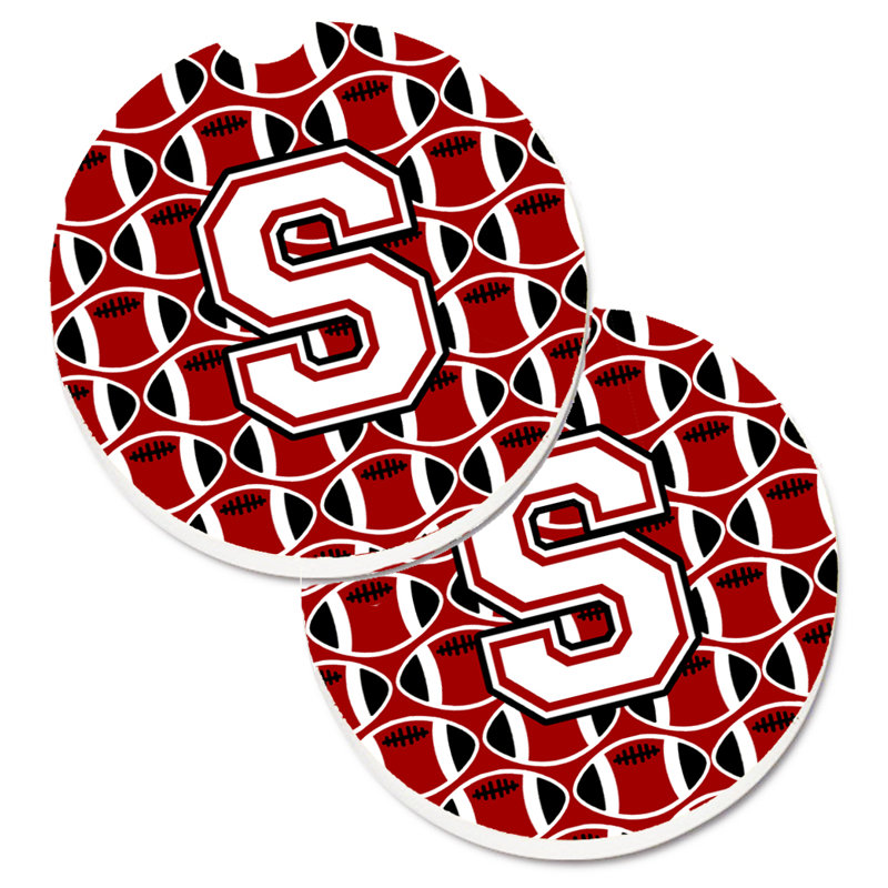 Sous-verre de football, S, Cardinal / blanc