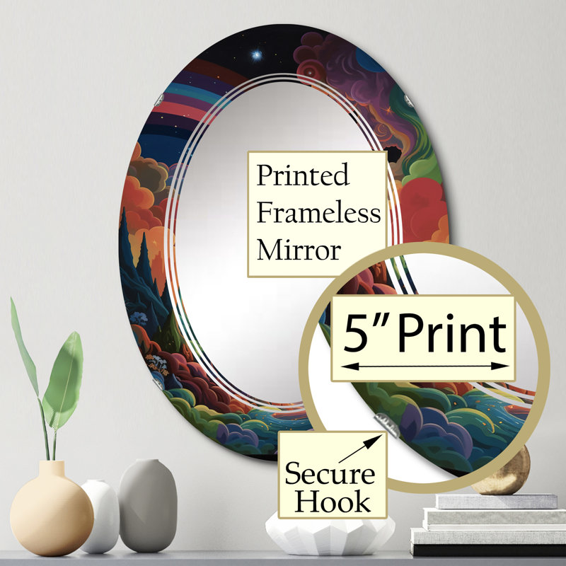 Tarmons - Miroir mural moderne ovale, 30 po x 20 po