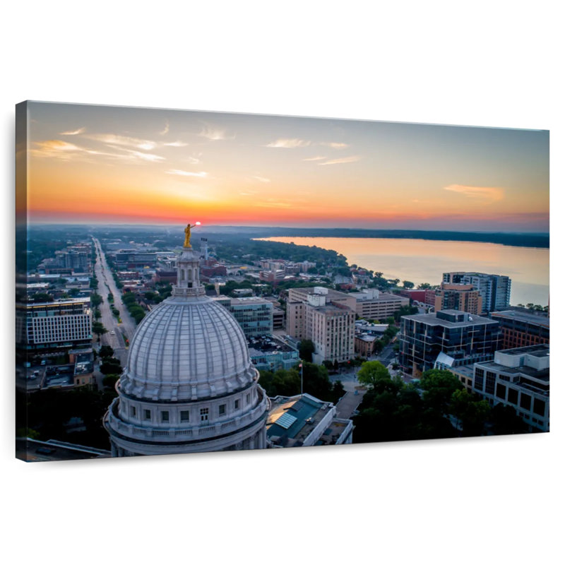 Ravi, Wisconsin, Capitol, paysage urbain, H 24 po x l 36 po