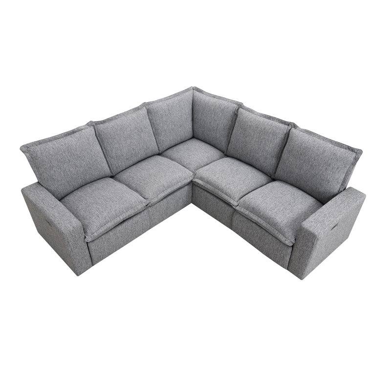 Fauteuil de cinéma inclinable électrique, Mélange de polyester gris