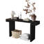 Table d'appoint rustique 60 pouces, table d'appoint rustique en bois patiné pour le salon, couloir, noir-184011174