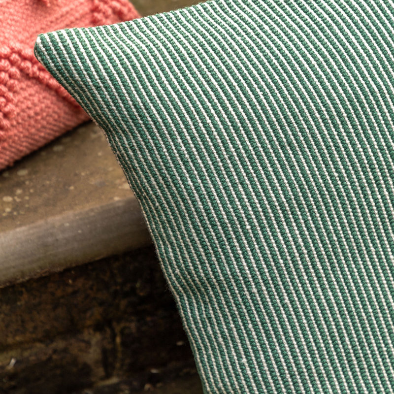 Una Striped Throw Cushion, Green