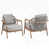 Coussin taupe / structure en teck