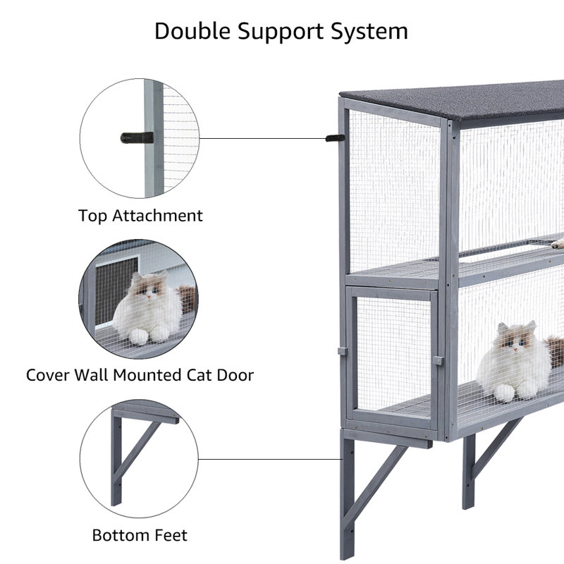 Boîte de fenêtre à 2 niveaux pour plusieurs chats d'intérieur