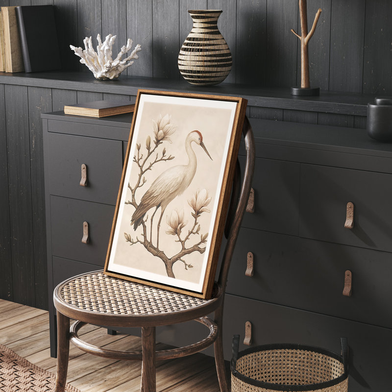 Art mural encadré abstrait rétro antique classique pour chambre à coucher, H 36 po x l 24 po, Naturel