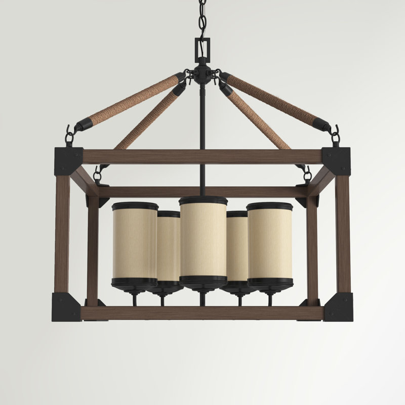 Arro 5 - Light Dimmable Lantern Square / Rectangle Chandelier