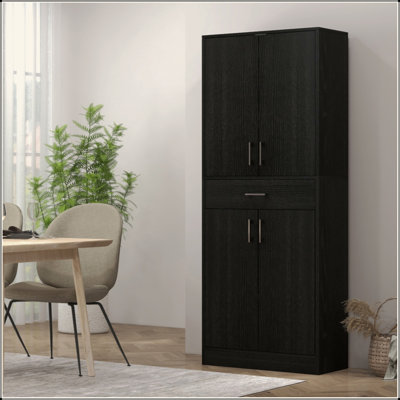 Armoire de cuisine 71 "avec tiroir et tablette réglable, armoire de rangement haute autoportante avec 2 armoires à double porte