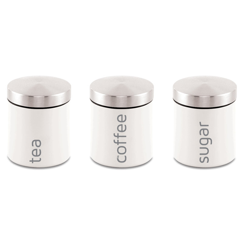 Dainty Metal Jar - Set of 3, White