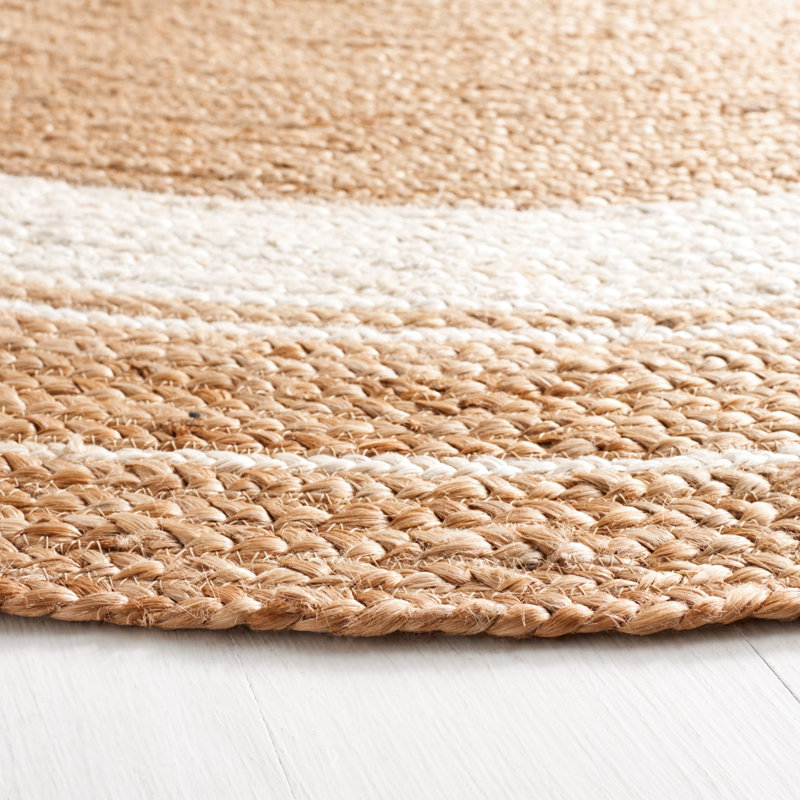 Pellet Natural Fiber Flat Weave Jute Rug, Round 6'