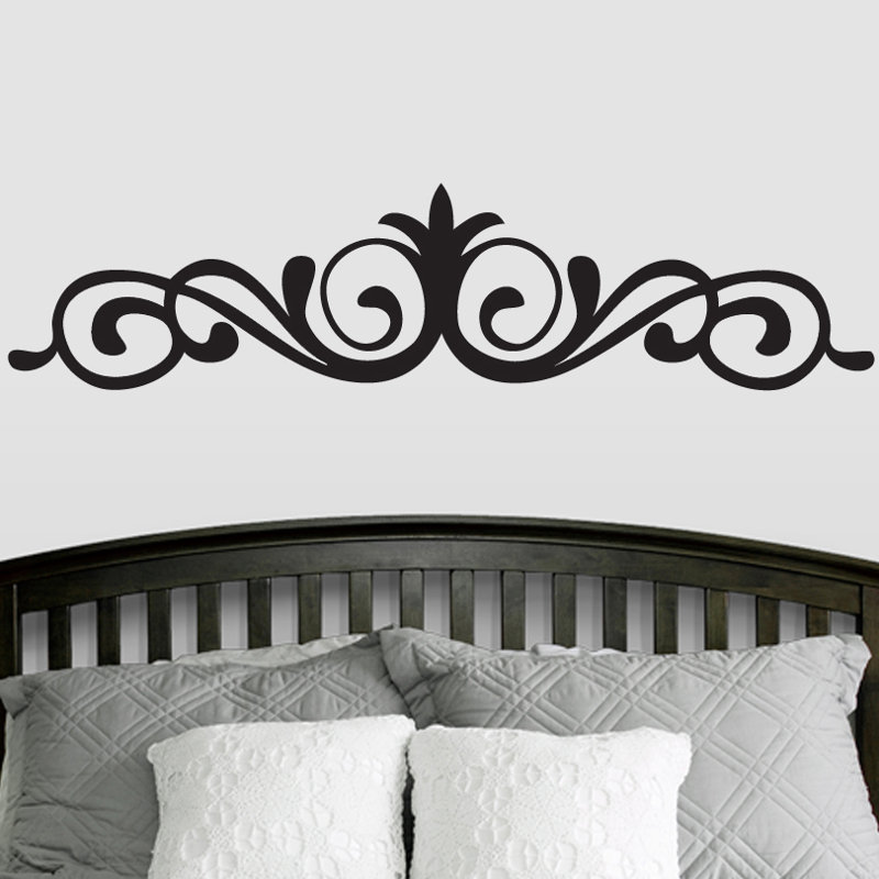 Adhésif décoratif à volutes élégantes, Noir