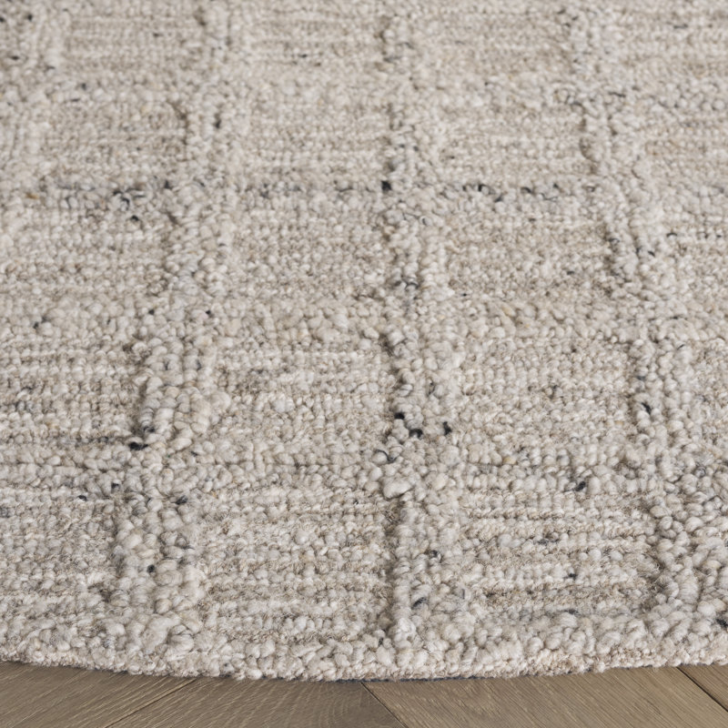 Pine 115 Hand Tufted Wool Pile Geometric Rug, Round 6'