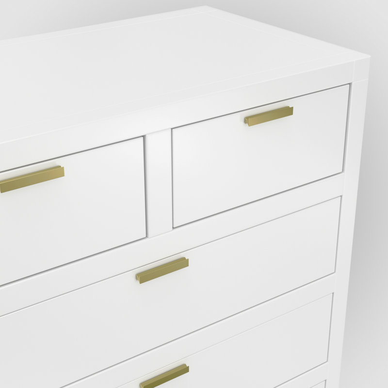 Commode 6 tiroirs Milburn Carmel, Blanc