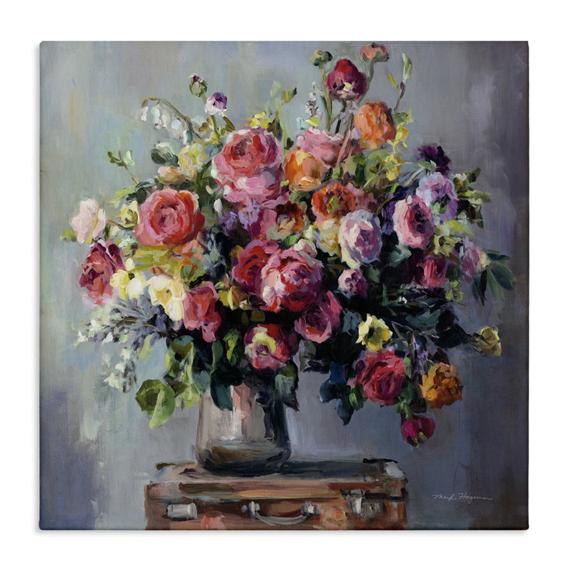 Abondant bouquet de roses sur toile par Marilyn Hageman, H 30 po x l 30 po