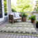 Machine Washable Indoor/Outdoor Xhevrie Aloe Rug