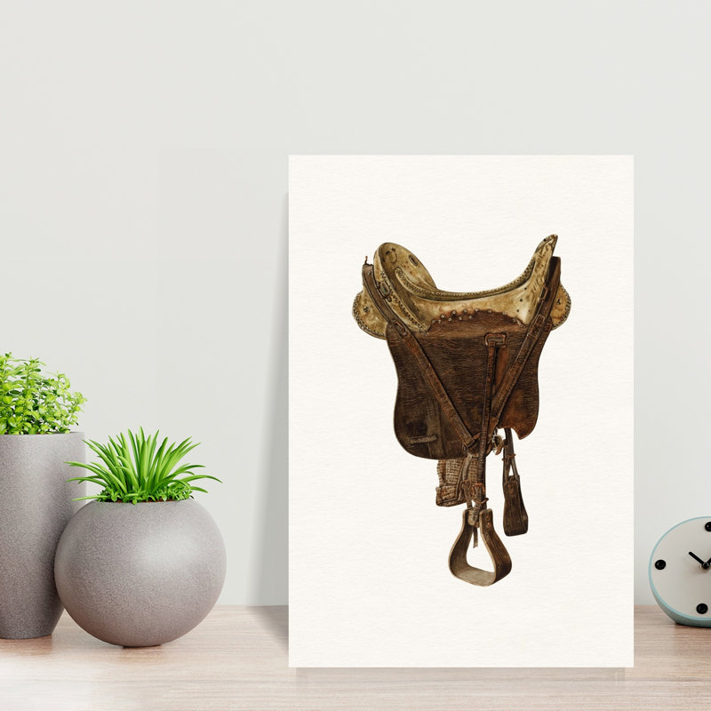 Impression d'art rétro cheval de selle classique rétro, 18" H x 12" W