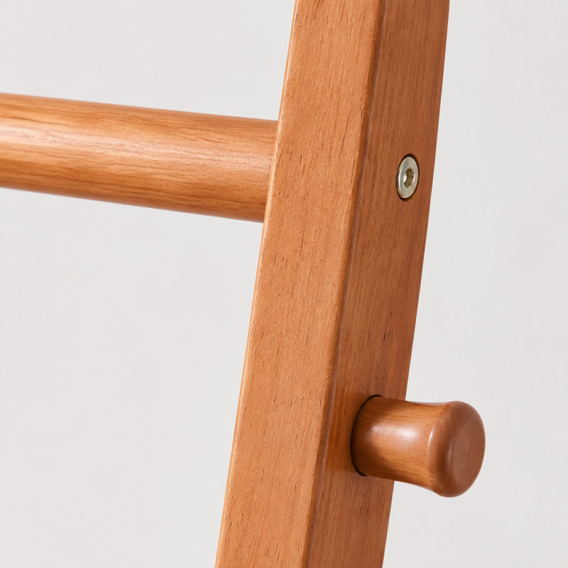 Portant à vêtements robuste en bois de pin massif avec support inférieur en forme de A 31,95 x 17,77 x 62,45 po avec tablette inférieure et crochets latéraux pour la chambre à coucher et le couloir